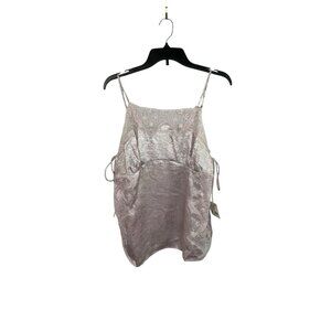 Free People Intimately Lace Metallic Lilac Cami Tank Top Size Medium NWT